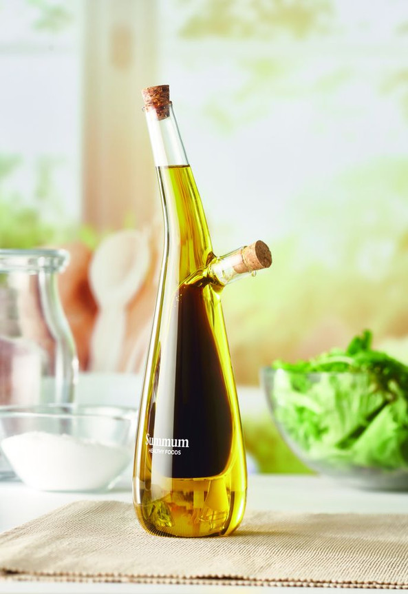 GiftRetail MO6388 - BARRETIN Elegant Borosilicate Glass Oil and Vinegar Dispenser