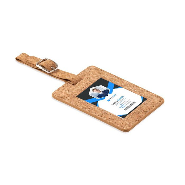 GiftRetail MO6418 - COCO Eco-Friendly Cork Luggage Tag with Info Card