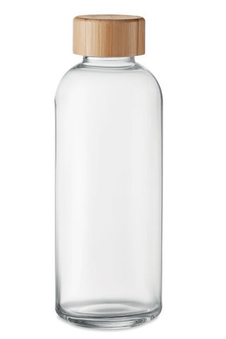 FRISIAN Eco-Friendly 650ml Glass Bottle with Bamboo Lid - GiftRetail MO6426