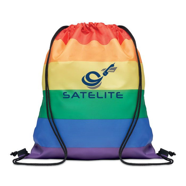 GiftRetail MO6436 - BOW Eco-Friendly Rainbow RPET Drawstring Backpack