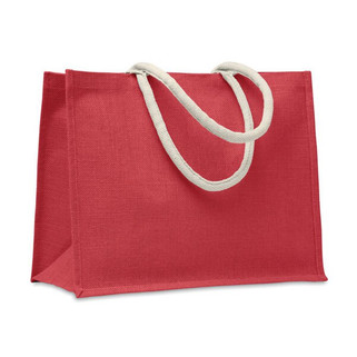 AURA Eco-Friendly Jute Beach Bag with Cotton Handles - GiftRetail MO6443