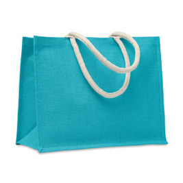 GiftRetail MO6443 - AURA Eco-Friendly Jute Beach Bag with Cotton Handles