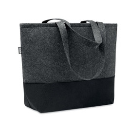 GiftRetail MO6455 - DUO INDICO RPET Eco-Friendly RPET Felt Shopping Bag with Colored Base