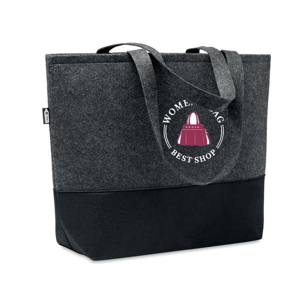 GiftRetail MO6455 - DUO INDICO RPET Eco-Friendly RPET Felt Shopping Bag with Colored Base