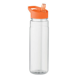 GiftRetail MO6467 - ALABAMA RPET Eco-Friendly 650ml RPET Bottle with Flip Lid and Straw
