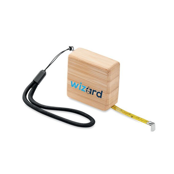 GiftRetail MO6519 - SOKUTEI Eco-Friendly Bamboo Measuring Tape with Wrist Strap