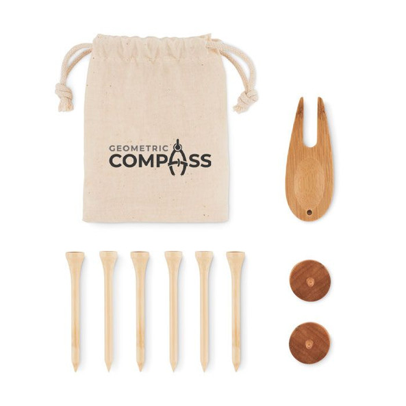 GiftRetail MO6527 - DORMIE Eco-Friendly Bamboo Golf Accessories Set
