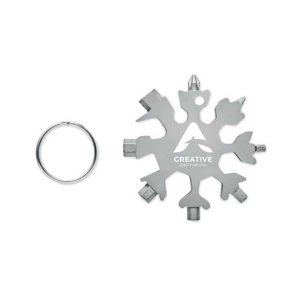 GiftRetail MO6568 - FLOQUET 17-in-1 Stainless Steel Snowflake Multi-Tool