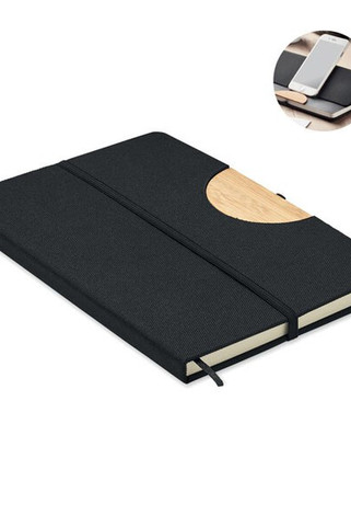 BLAMA Eco-Friendly A5 Notebook with Bamboo Smartphone Stand - GiftRetail MO6576