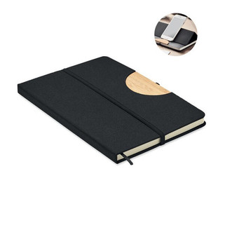 BLAMA Eco-Friendly A5 Notebook with Bamboo Smartphone Stand - GiftRetail MO6576