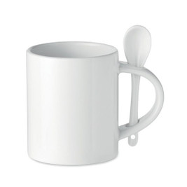 GiftRetail MO6581 - SUBLIM SPOON Ceramic Mug with Spoon for Sublimation Printing