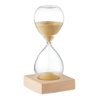 DESERT Elegant 5-Minute Sand Timer with Wooden Base - GiftRetail MO6588