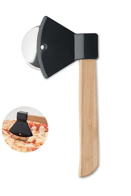 ZAZA Premium Bamboo Handle Axe-Shaped Pizza Cutter - GiftRetail MO6592