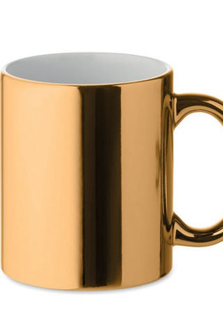 HOLLY Elegant Metallic Finish Ceramic Mug 300 ml - GiftRetail MO6607