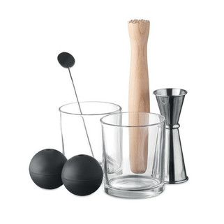 NIGHT Premium 7-Piece Cocktail Glass and Bar Tool Set - GiftRetail MO6620