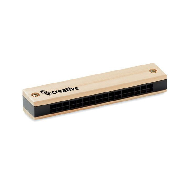 GiftRetail MO6628 - HARMA Classic Wooden Finish Harmonica in ABS
