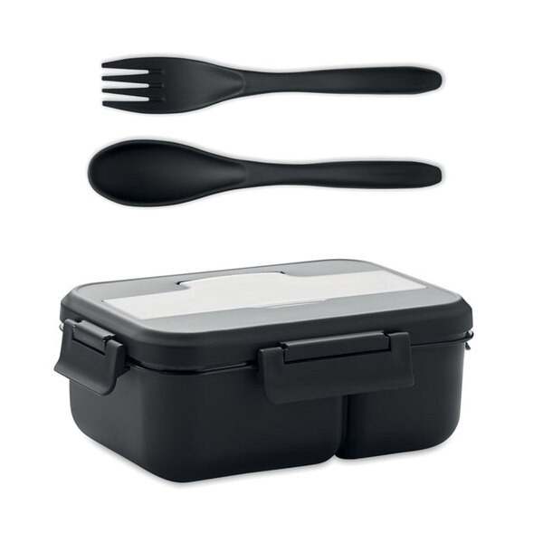 Two-Tier Lunch Box with Cutlery and Handle - 1000ml - GiftRetail MO6646