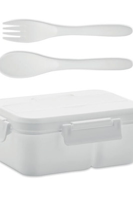 Two-Tier Lunch Box with Cutlery and Handle - 1000ml - GiftRetail MO6646