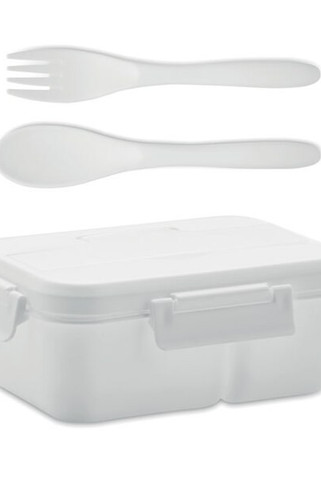 Two-Tier Lunch Box with Cutlery and Handle - 1000ml - GiftRetail MO6646