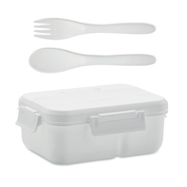 Two-Tier Lunch Box with Cutlery and Handle - 1000ml - GiftRetail MO6646