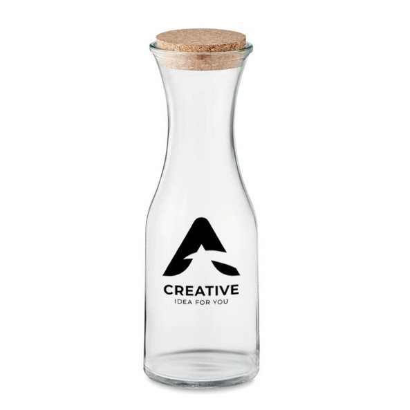 GiftRetail MO6655 - PICCA Eco-Friendly Recycled Glass Carafe with Cork Lid