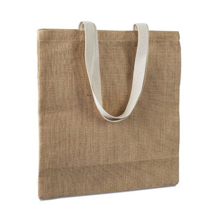 JUHU Eco-Friendly Jute Shopping Bag with Cotton Handles - GiftRetail MO7264
