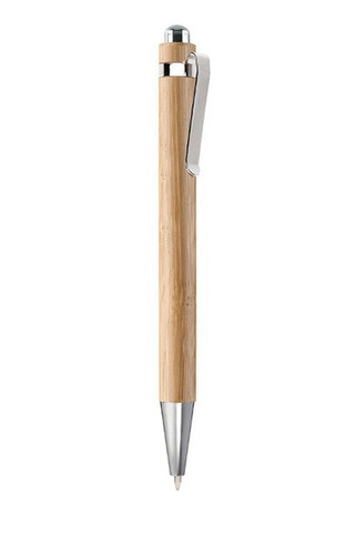 SUMATRA Eco-Friendly Bamboo Ball Pen with Chrome Accents - GiftRetail MO7318