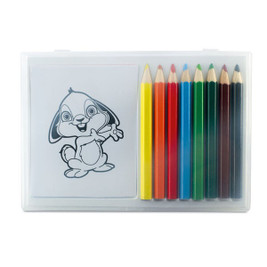 RECREATION Creative Wooden Pencil Set with 20 Fun Drawings - GiftRetail MO7389