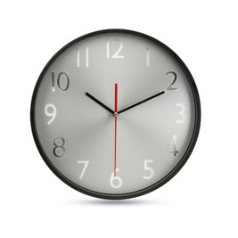 RONDO Elegant Silver Wall Clock with Glass Protection - GiftRetail MO7503