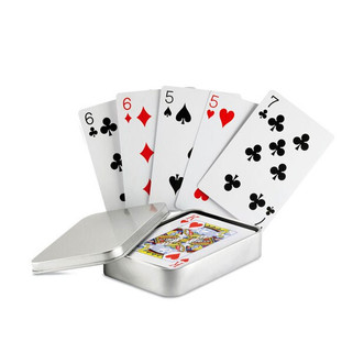 AMIGO Premium Silver Tin Box Playing Cards Set - GiftRetail MO7529