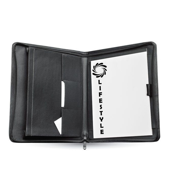 GiftRetail MO7597 - CONFERENCE Executive A4 Leather Conference Folder with Zipper