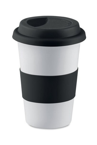 Elegant Ceramic Mug with Silicone Lid - 400ml - GiftRetail MO7683