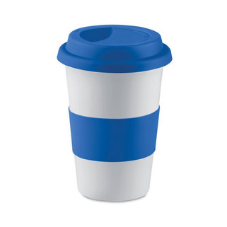 Elegant Ceramic Mug with Silicone Lid - 400ml - GiftRetail MO7683