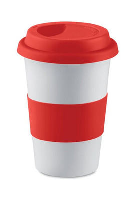 Elegant Ceramic Mug with Silicone Lid - 400ml - GiftRetail MO7683