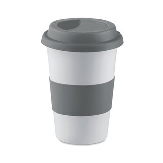 Elegant Ceramic Mug with Silicone Lid - 400ml - GiftRetail MO7683