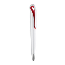 GiftRetail MO7793 - WHITESWAN ABS Stijlvolle ABS Twist Balpen met Blauwe Inkt