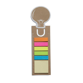 IDEA Eco-Friendly Lightbulb Bookmark with Sticky Notes - GiftRetail MO7804