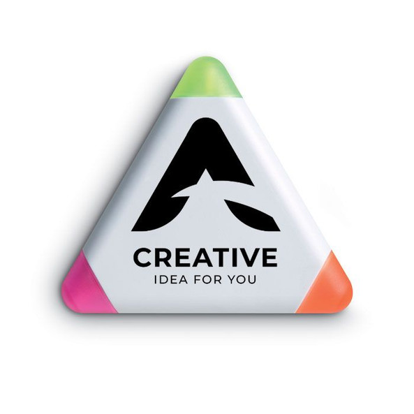 GiftRetail MO7818 - TRIANGULO Versatile Triangular Highlighter with 3 Colors