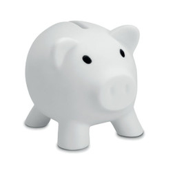 GiftRetail MO8132 - SOFTCO Tirelire Cochon Moderne en PVC avec Bouchon ABS