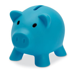 GiftRetail MO8132 - SOFTCO Tirelire Cochon Moderne en PVC avec Bouchon ABS