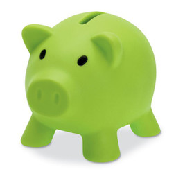 GiftRetail MO8132 - SOFTCO Sparschwein aus PVC mit ABS-Verschluss am Boden