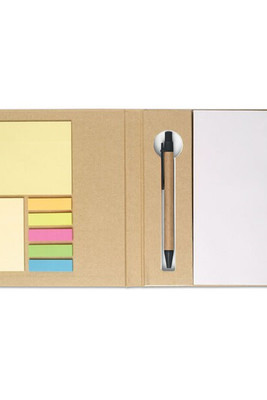 QUINCY Notebook with memo set and pen - GiftRetail MO8183