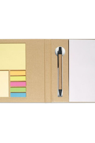 QUINCY Notebook with memo set and pen - GiftRetail MO8183
