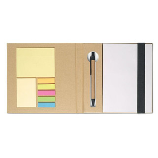 QUINCY Notebook with memo set and pen - GiftRetail MO8183