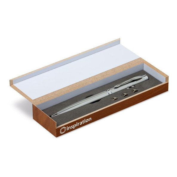 GiftRetail MO8193 - ALASKA Deluxe Multifunctional Laser Pen in Wooden Box