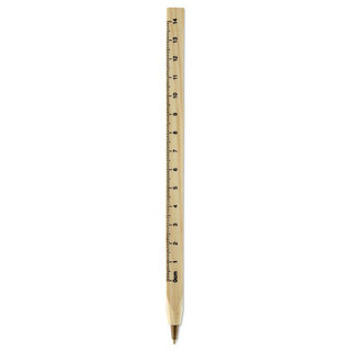 WOODAVE Eco-Friendly Wooden Ruler Pen with Blue Ink - GiftRetail MO8200