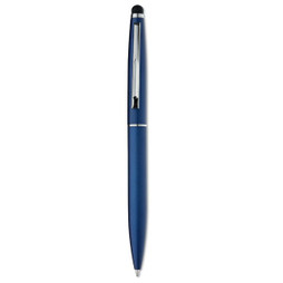 GiftRetail MO8211 - QUIM Aluminium Twist Pen met Stylus en Blauwe Inkt