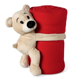 MANTA Cozy Kids Fleece Blanket with Teddy Bear Toy - GiftRetail MO8252