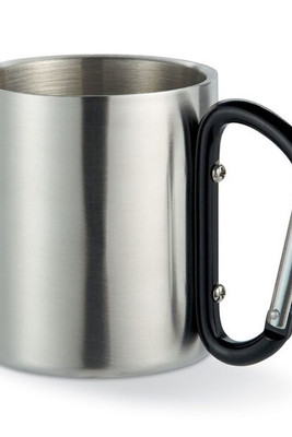 TRUMBO Lightweight Stainless Steel Mug with Carabiner Handle - GiftRetail MO8313