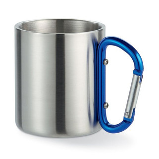 TRUMBO Lightweight Stainless Steel Mug with Carabiner Handle - GiftRetail MO8313